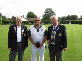 Steve Jewell PB Runner-Up in the Officers Singles with John Bartlett and Terry Atkinson