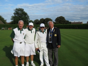 Triples and 2-Wood Triples Team from PB D Salmon, R Pearce, D Arnold with Terry Atkinson